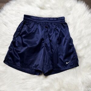 Vintage Nike Satin Shorts Navy Blue 90s